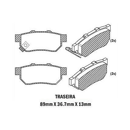 PASTILHA FREIO TRASEIRA FIT
