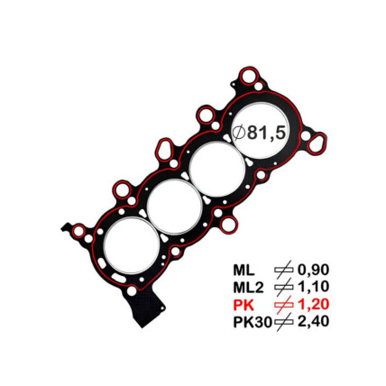 JUNTA CABECOTE FIBRA 1PK CIVIC 1.8/2.0, CRV 2.0, HRV 1.8, ACCORD 2.0