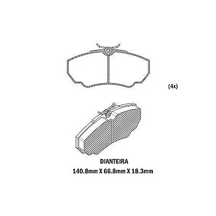 PASTILHA FREIO DIANTEIRO ARO 15 DUCATO/JUMPER/BOXER