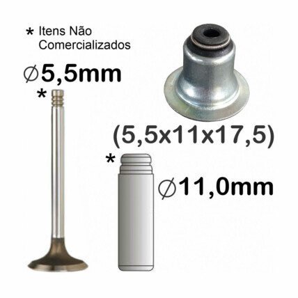 RETENTOR  VALVULAS LIVINA 1.6 / DUSTER 2.0 / SANDERO 1.6/ 2.0