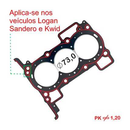JUNTA CABECOTE FIBRA LOGAN / SANDERO 1.0
