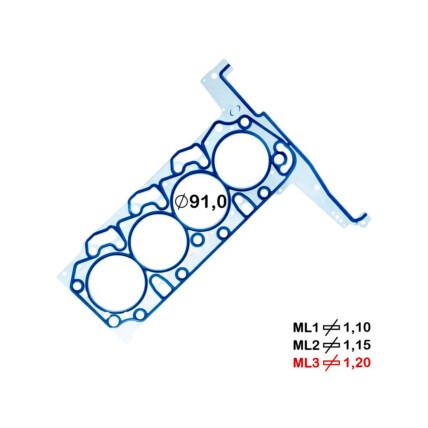 JUNTA CABECOTE METAL 3PK TRANSIT / DEFENDER 2.4