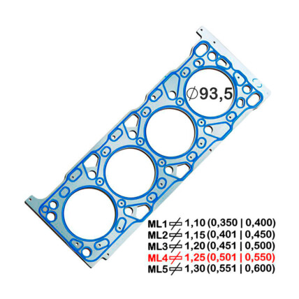 JUNTA CABECOTE METAL 4PK HILUX 2.8